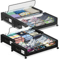 Under Bed Storage with Wheels, 2-Pack XXL 60L Metal Drawer, Black S2866