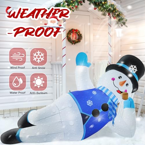 10FT Christmas Inflatables Snowman Outdoor Decorations with LED Lights C661