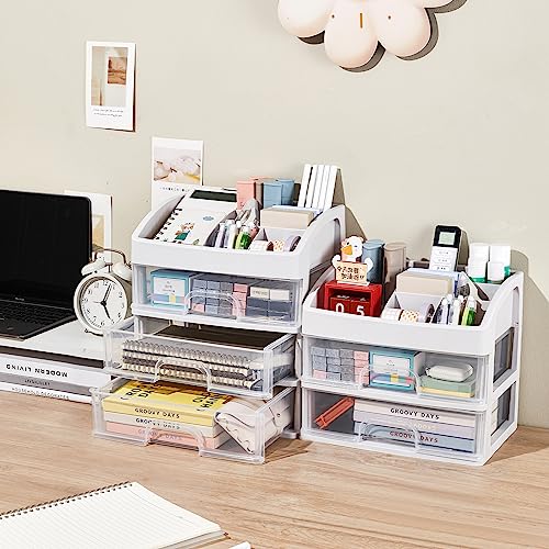 Desk Organizer with 5 Drawers, Plastic Storage Box for Office Supplies G663489