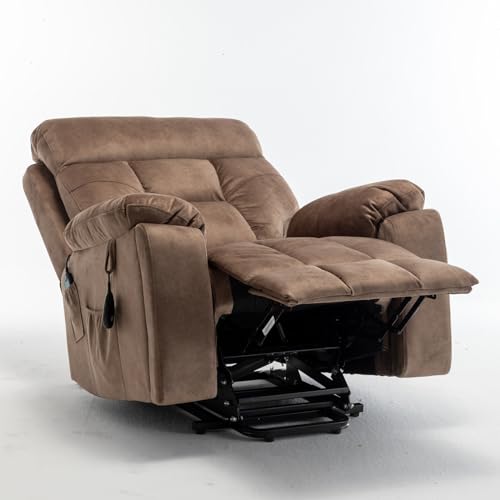 Lift Chair Recliner with Massage and Heat, Heavy Duty for Seniors, Brown V12888