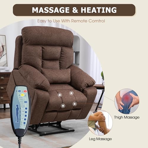 Power Lift Recliner Chair for Big Men with Heat and Massage W739905