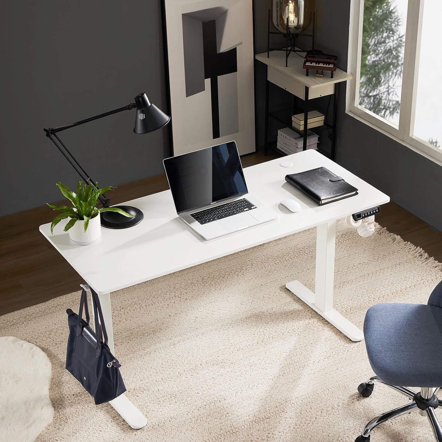Sweetcrispy Electric Adjustable Height Standing Desk 48 x 24 inch with Splice Board L178