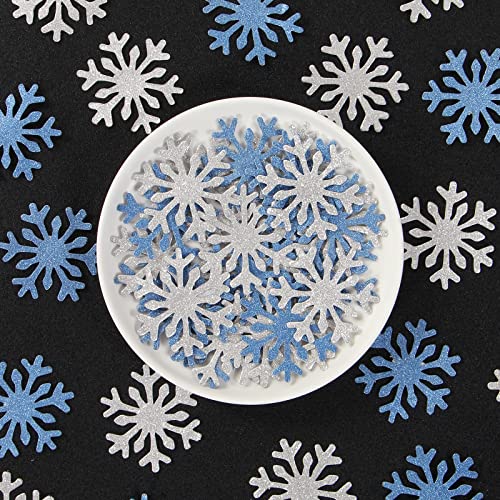 Snowflake White Party Decorations Glitter Paper Confetti 100pcs F957401