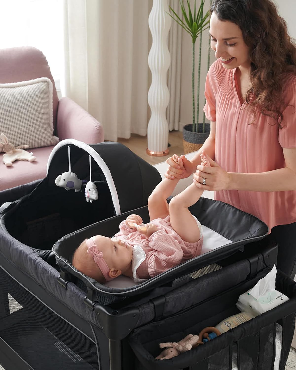 Pamo Babe 4-in-1 Deluxe Nursery Center, Portable Baby Playard with Changing Table O16864