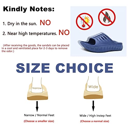 KuaiLu Men's Recovery Sandals Orthotic Cushion Open Toe Sport Slides D332788
