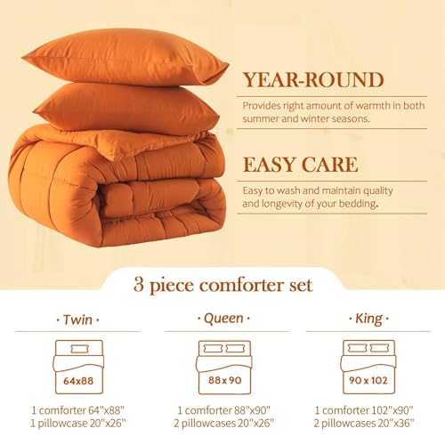 WhatsBedding Queen Comforter Set, Black, 3 Pieces with 2 Pillowcases O150109