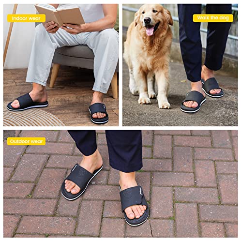 Men's Adjustable Athletic Slide Sandals with Memory Foam A521422