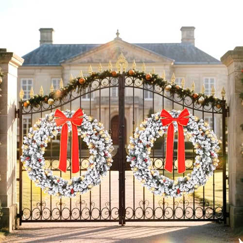 VINGLI 48 Inch Pre-lit Artificial Christmas Wreath with 150 LED Lights T885