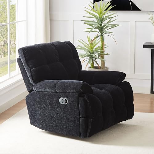 Oversized Rocker Recliner Chair with Breathable Velvet Fabric, Cream White Y969206