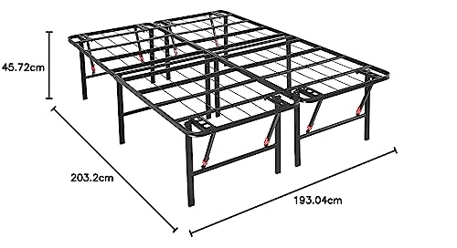 Amazon Basics Foldable Metal Bed Frame with Storage, Full Size, Black A770