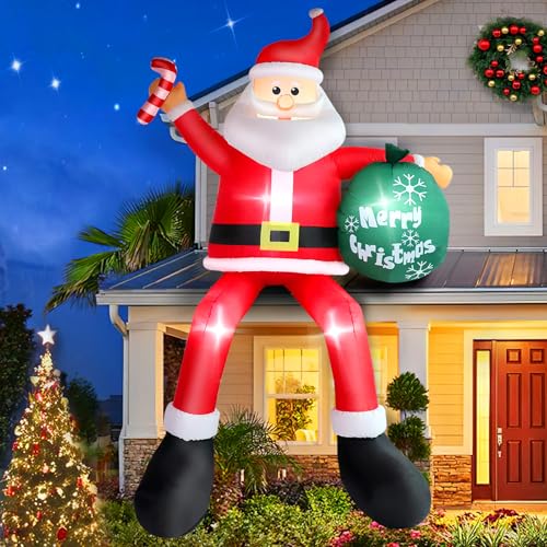 7 FT Christmas Inflatable Santa Claus with LED Lights Indoor Outdoor Decoration F5780