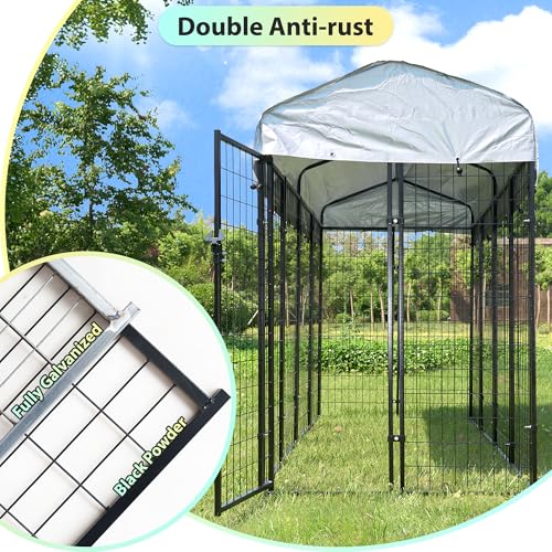 Large Outdoor Dog Kennel with Roof Cover Heavy Duty Welded Wire Steel Dog Pen B5629