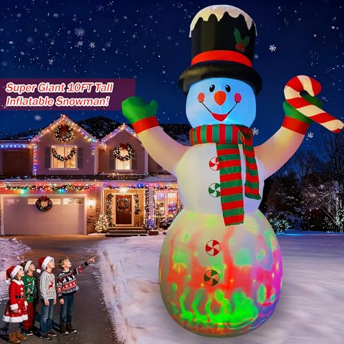 SEASONBLOW 10 Ft Inflatable Christmas Snowman with Candy Decoration H73484