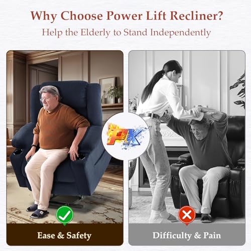 Power Lift Recliner Chair for Elderly with Heat and Massage, Grey R7895