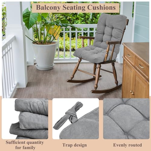 Juexica 4 Sets Outdoor Patio Chair Cushions High Back Tufted Beige D1688
