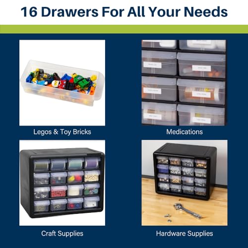 Akro-Mils 24-Drawer Plastic Storage Cabinet, Black B1232