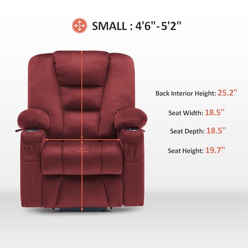 MCombo Small Power Lift Recliner Chair with Massage and Heat, Brown N356790