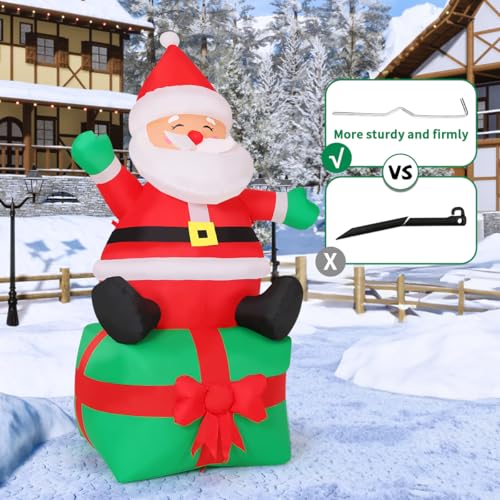 COMIN 7 FT Christmas Inflatables Santa with Built-in LEDs for Outdoor Yard U919