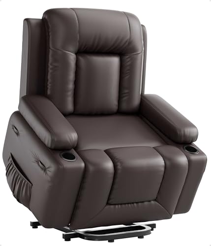 GarveeHome Power Lift Recliner Chair with Heat and Massage, Faux PU, for Elderly I162