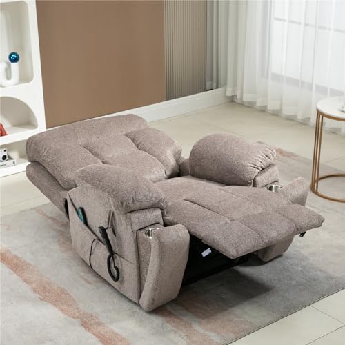 Lift Chair Recliner with Massage and Heat, Heavy Duty for Seniors, Brown V12888