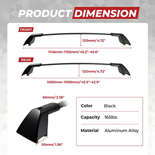 ALAVENTE Roof Rack Cross Bars for Ford Explorer 2020-2023 with Side Rails, 165lbs Aluminum D2995