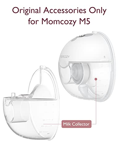 Momcozy M5 Hands-Free Wearable Breast Pump, Double-Sealed Flange, 3 Modes & 9 Suction Levels, 24mm, 2-Pack Quill Gray Z371714