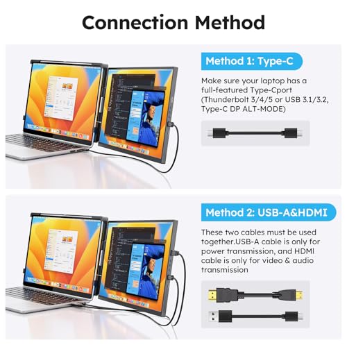 Laptop Screen Extender 14" FHD 1200P IPS Portable Monitor X6094