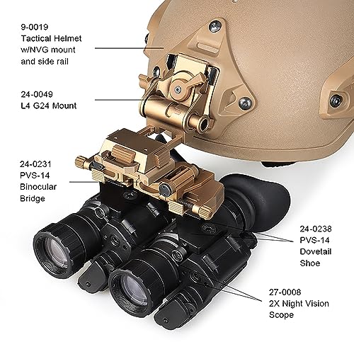 PVS-14 Light Weight Dual Tube Mounting System Night Vision Adapter Black J6987