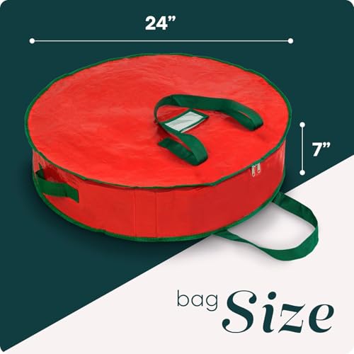 Handy Laundry Christmas Wreath Storage Bag - Durable Tarp with Zipper, 30" N271071