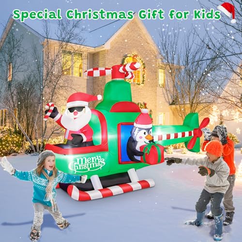10 FT Inflatable Santa Claus with LED Lights for Outdoor Christmas Decor L40414