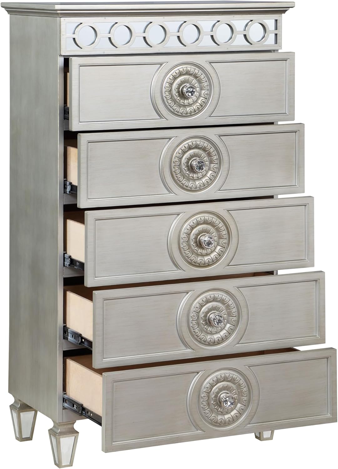 Varian Chest, Silver & Mirrored Finish H711656
