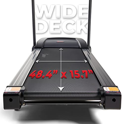 Sunny Health & Fitness Folding Incline Treadmill with Pulse Sensors A924