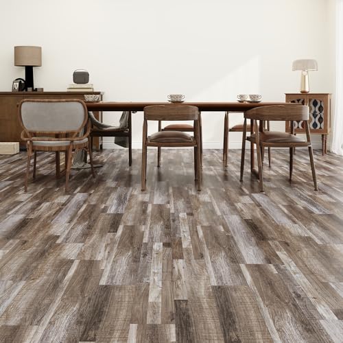 ATOPOSE Peel and Stick Vinyl Flooring 36pcs 6"×36" Wood Effect Waterproof D74600