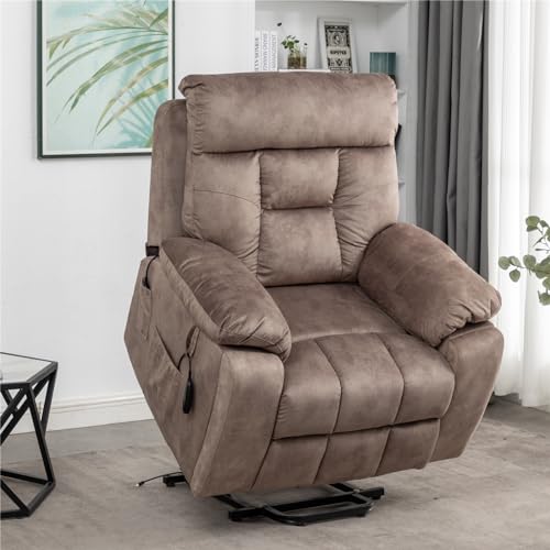 Lift Chair Recliner with Massage and Heat, Heavy Duty for Seniors, Brown V12888