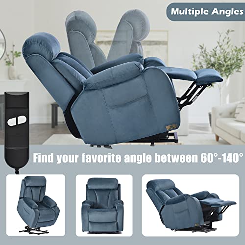 Power Lift Recliner for Elderly with Remote Control, Navy Blue P60192