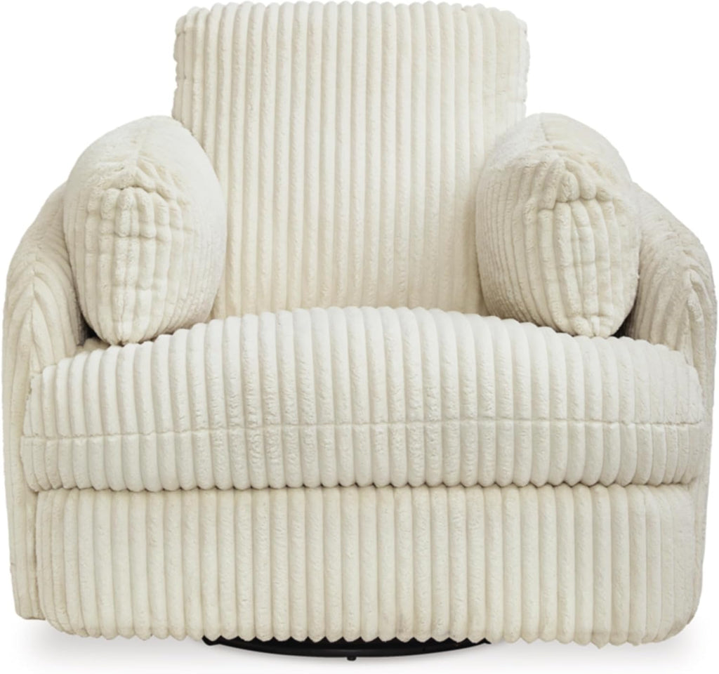 Signature Design by Ashley Tie-Breaker Swivel Glider Recliner, White F344740