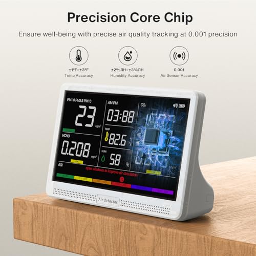 16 in 1 Air Quality Monitor Indoor 7" Display with CO2, PM2.5, TVOC, Temperature Humidity X6171