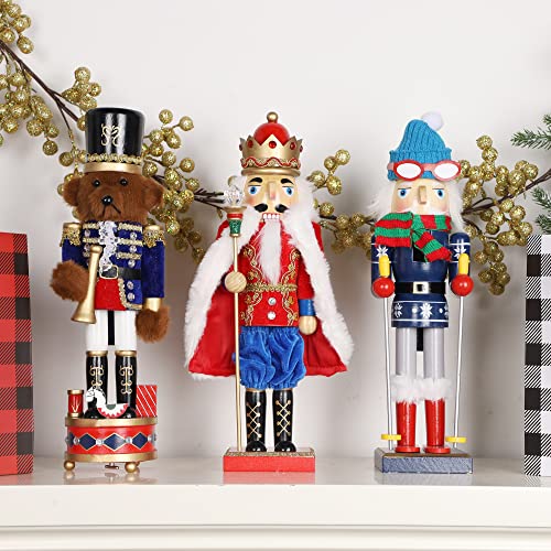 Joliyoou Christmas Nutcracker Figures 14 Inch Wooden Santa in Hawaii Decor C87534