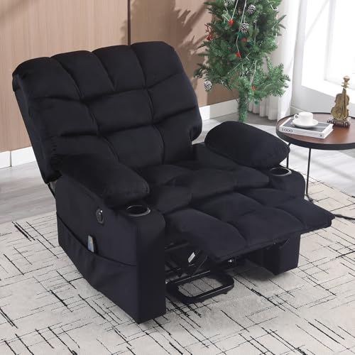 Phoenix Home Large Power Lift Recliner with Massage and Heat for Elderly, Brown O77713