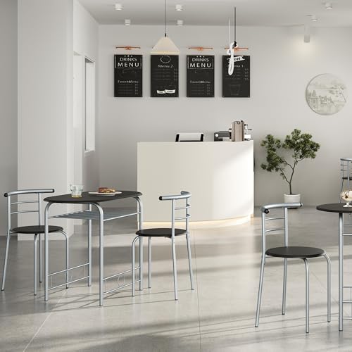 Yaheetech 3-Piece Dining Table Set with 2 Chairs, White X5971