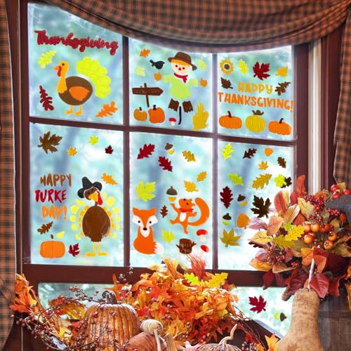 Christmas Window Clings Gel Snowflake Snowman 6-Piece Set F295752