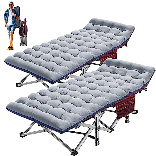 ABORON Oversized Folding Camping Cot for Adults, Double Layer 1200D, with Mat & Carrying Bag S2407