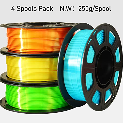 MIKA3D Bicolor Silk PLA 3D Printer Filament Bundle, 1.75mm, 6 Spools V5573