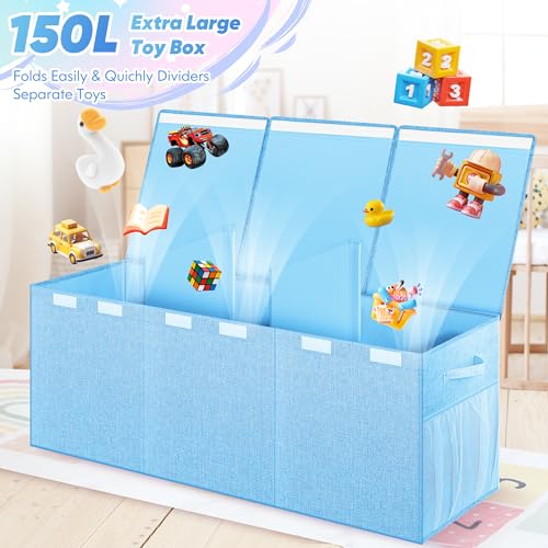 Extra Large Collapsible Toy Box with Lids, Gray P45959