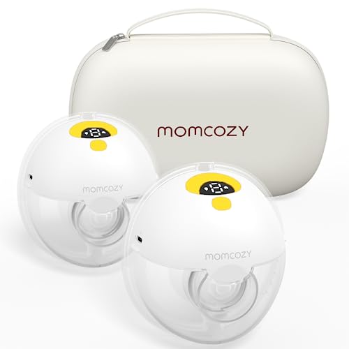 Momcozy M5 Hands-Free Wearable Breast Pump, Double-Sealed Flange, 3 Modes & 9 Suction Levels, 24mm, 2-Pack Quill Gray Z371714
