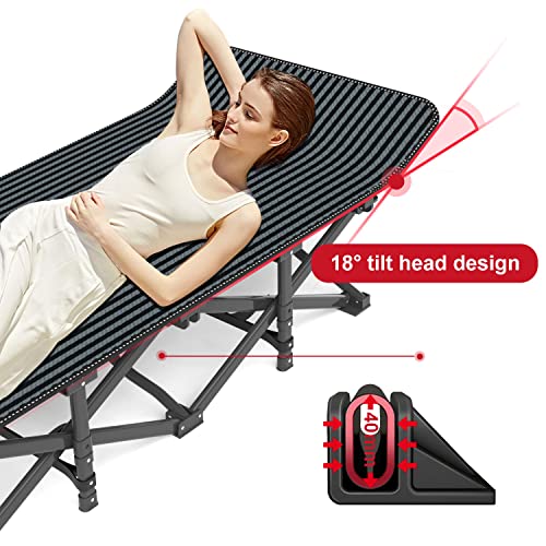 ATORPOK Camping Cot for Adults with Cushion, Folding Bed, Supports 450 lbs P68801