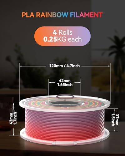 PLA 3D Printer Filament 1.75mm, 8 Spools, 2kg, Multi-Color B3949