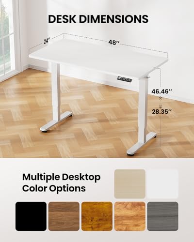 ErGear Height Adjustable Electric Standing Desk 48 x 24 Inches, Walnut S608