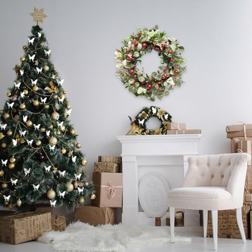 idyllic 22 Inch Artificial Christmas Wreath with Red Berry for Front Door C41701