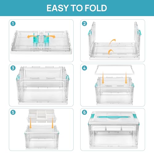 Vtopmart 24 QT Clear Plastic Craft Organizer with Removable Trays and Dividers E797534